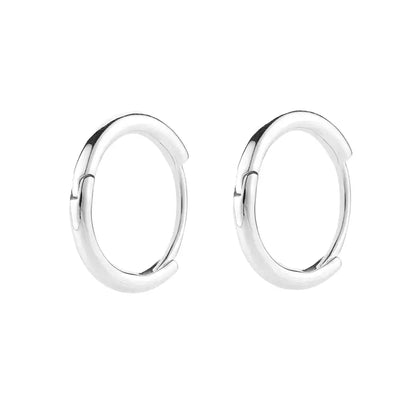 S925 Sterling Silver Hip-Hop Hoop Earrings for Men Women, Minimalist Design