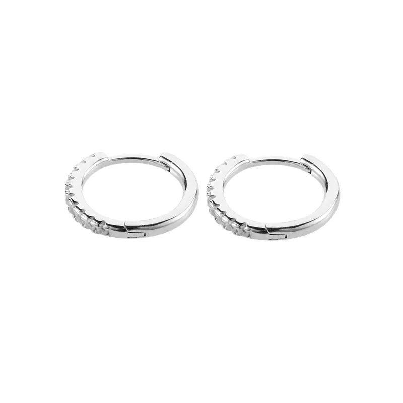 Universal trend earrings hip-hop style for men and women, silver 925 sample, European style, simple and elegant design