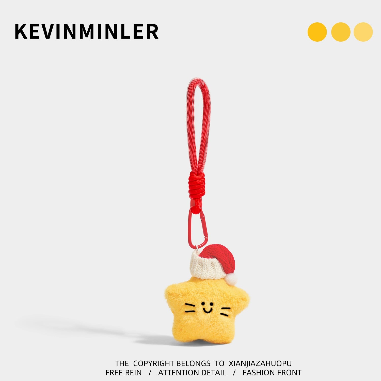 Kevinminler Cute Christmas Star Plush Keychain Bag Charm Birthday Gift