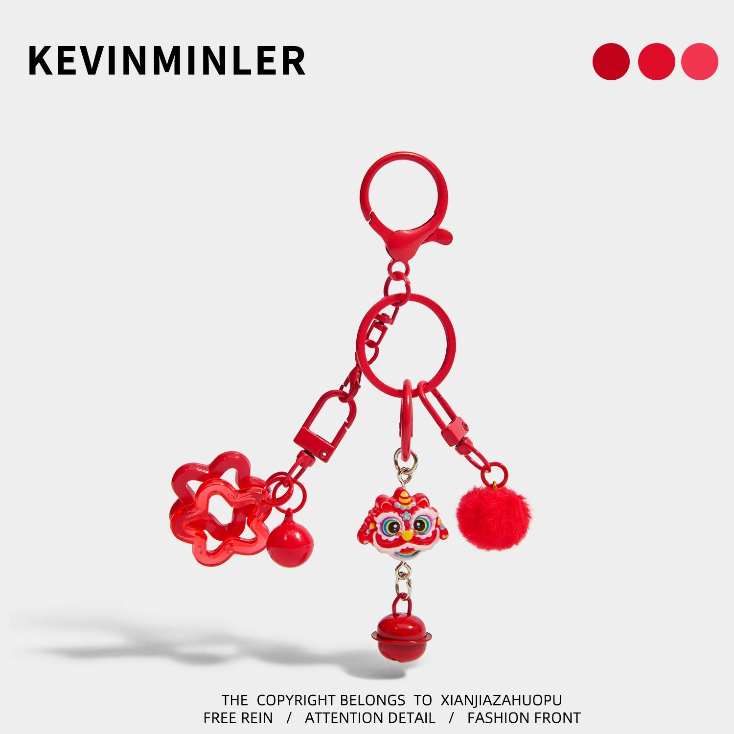 KEVINMINLER Creative Star Lion Bell Keychain Pendant Christmas Birthday Gift