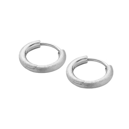 S925 Sterling Silver Matte Minimalist Hoop Earrings for Men and Women