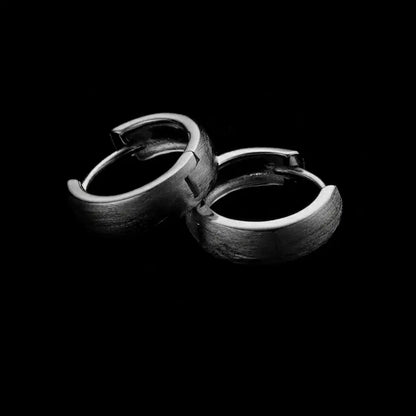 Chic Matte 925 Sterling Silver Hoop Earrings: Unisex Trend-Forward Minimalist Design