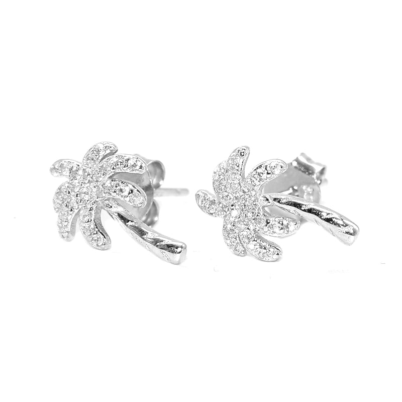 Two Leaves S925 Coconut Trees Hip Hiphop Hiphop Diamond Men and Women's Tide Street Simple