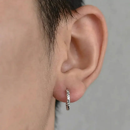 Modern Silver 925 Irregular Hoop Earrings for Men & Women - Minimalist Design