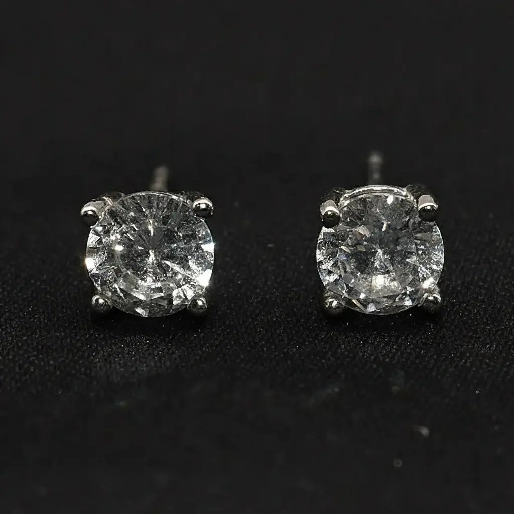 Trend-Forward 925 Sterling Silver Diamond Stud Earrings - Hip-Hop Unisex Style