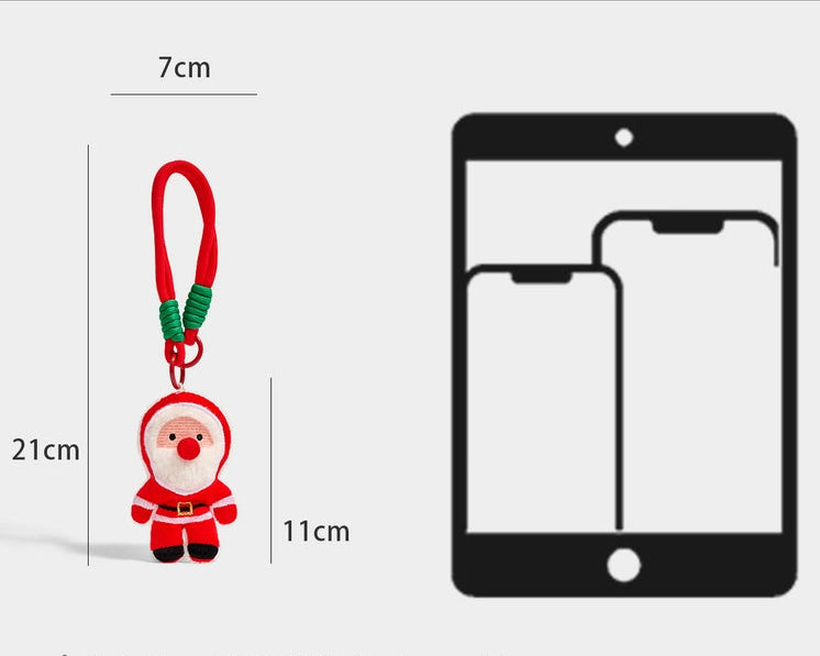 Charming Plush Santa & Friends Keychain Bag Charm - Festive Christmas Gift