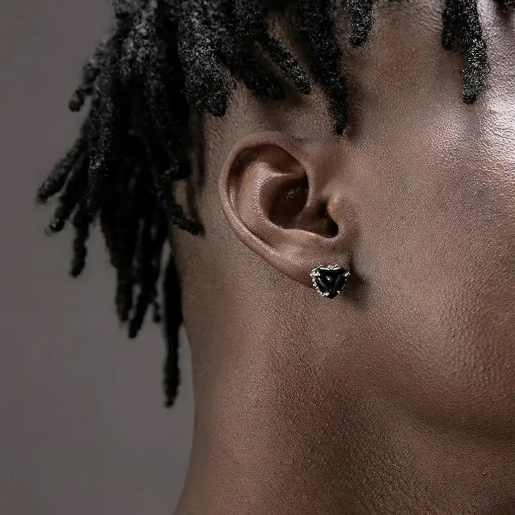 S925 Sterling Silver Heart Stud Earrings: Trendy Unisex Light Luxury Streetwear