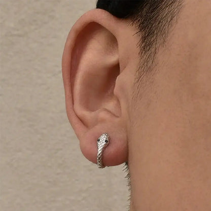 S925 Sterling Silver Snake Huggie Earrings: Trend-Forward European Street Style for All