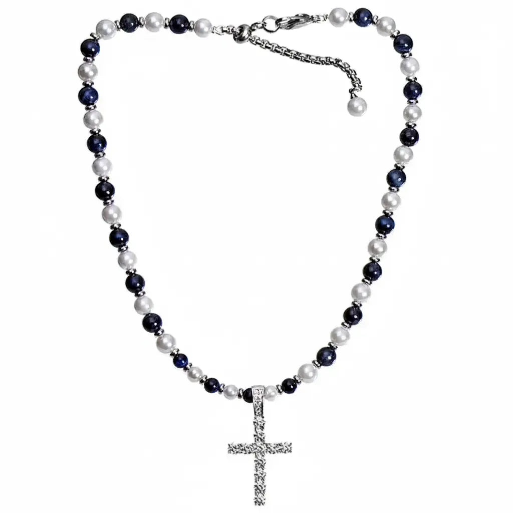 Genuine retro necklace from pearl for men and women hip-hop style, European style