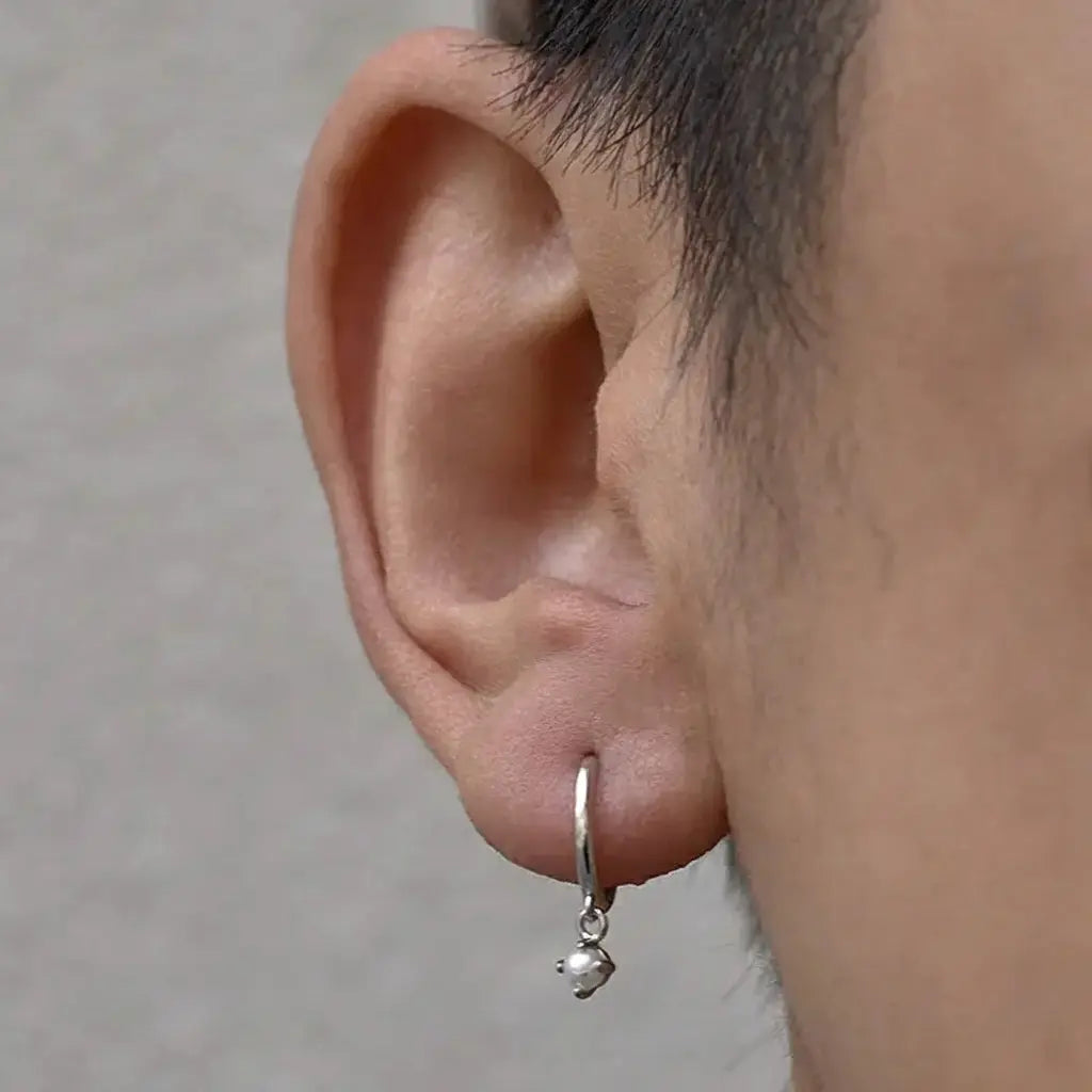 S925 Sterling Silver Pearl Hoop Earrings for Men & Women – Trendy, Minimalist, Light Luxury Style