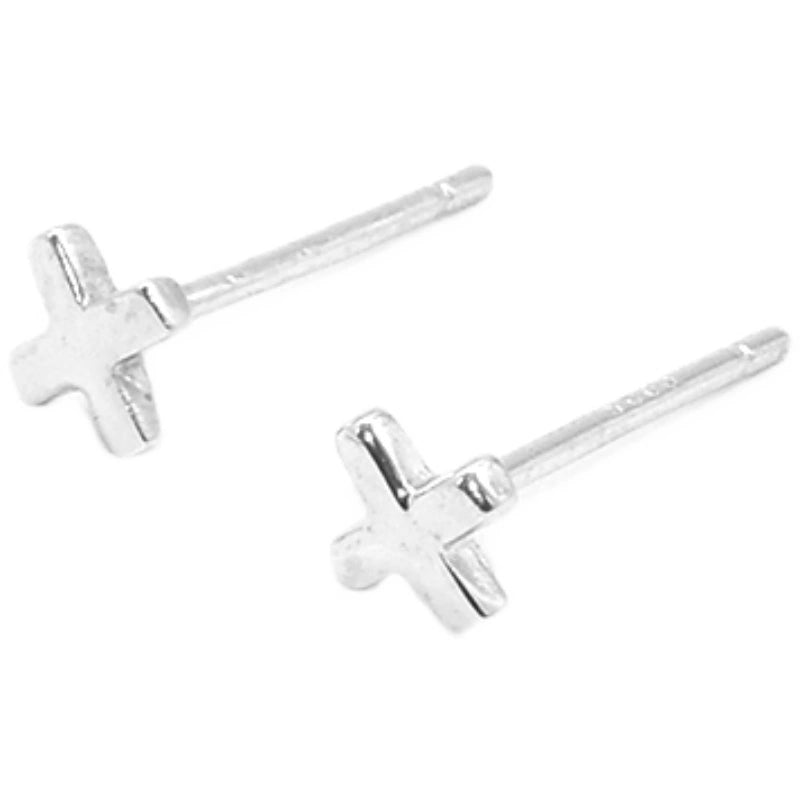 Glossy small trend universal earrings with letters for men and women, silver 925 sample