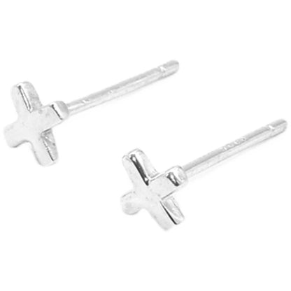 Glossy small trend universal earrings with letters for men and women, silver 925 sample