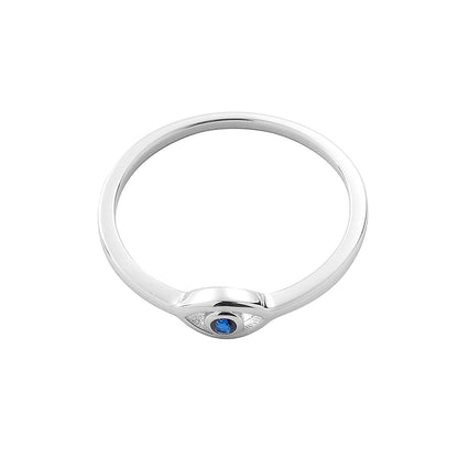 Zirconium, minimalistic universal fashionable ring with stone for men and women for beloved, silver 925 sample, simple and elegant design