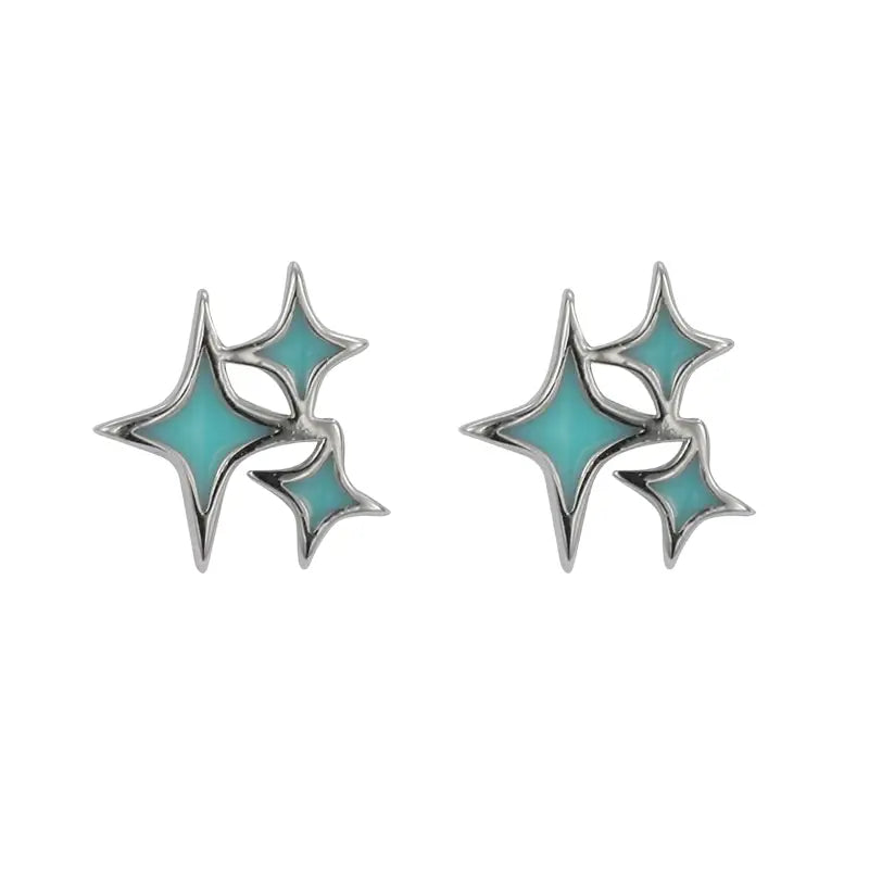 Small design fashionable earrings for men and women for beloved, silver 925 sample