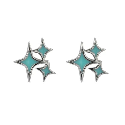 Small design fashionable earrings for men and women for beloved, silver 925 sample