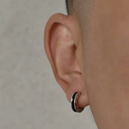 Bold S925 Sterling Silver Vintage Roman Numeral C-Hoop Ear Studs Unisex