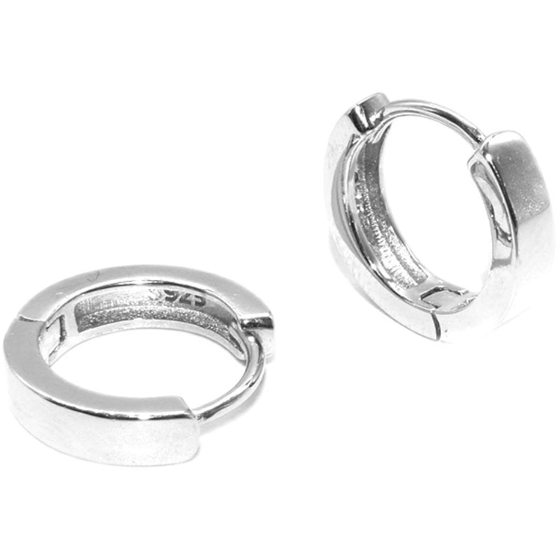Sleek S925 Sterling Silver Minimalist Hoop Earrings Unisex Hip-Hop Street Style