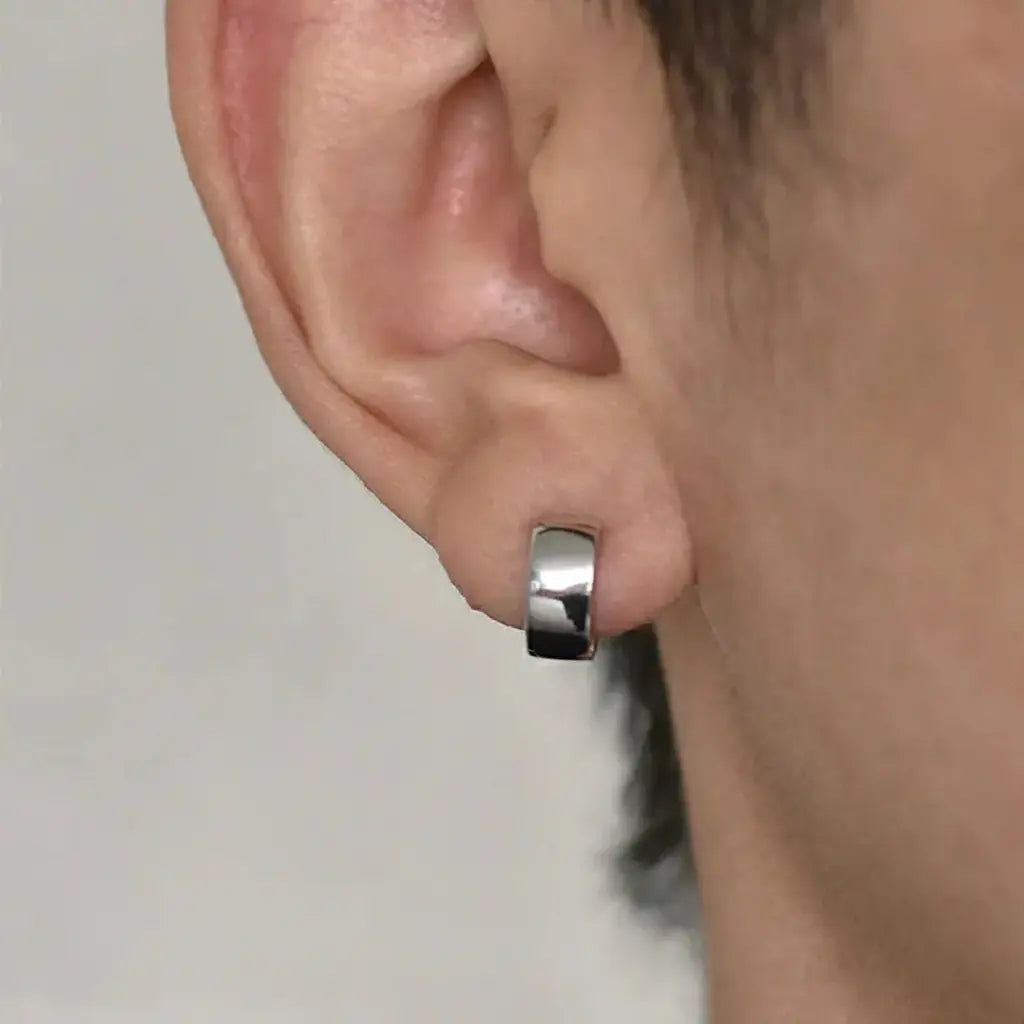 Minimalistic trend earrings for men and women, silver 925 sample, simple and elegant design