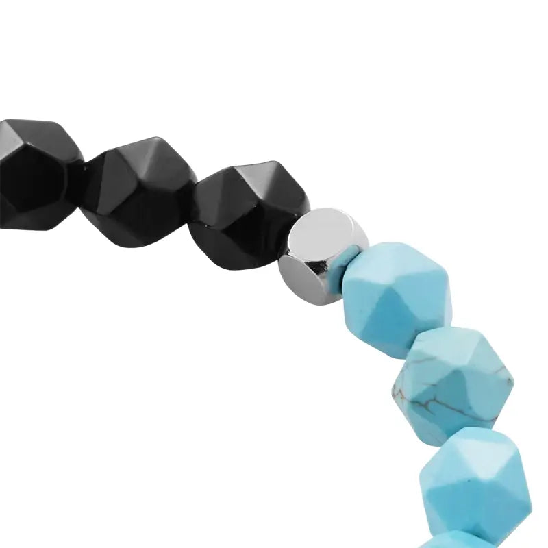 Turquoise universal bracelet natural stone, elastic strap for men and women for beloved