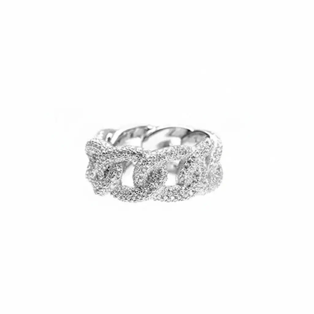 Luxta Cuban Ring Cuba Chain Ring Pure silver Cuba Full Diamond Plated Platinum Planted Planted Hip -Hop Men and Women Star