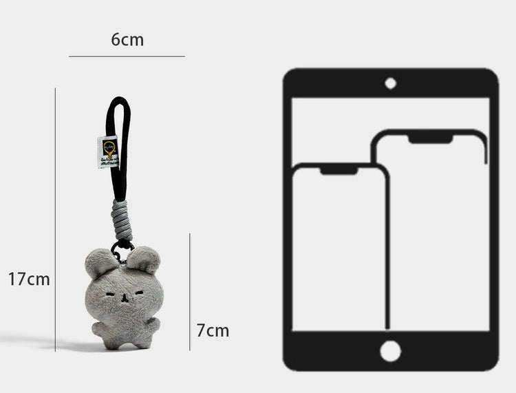 Adorable Grey Squirrel Plush Keychain Bag Charm – Cute Present for All Ages