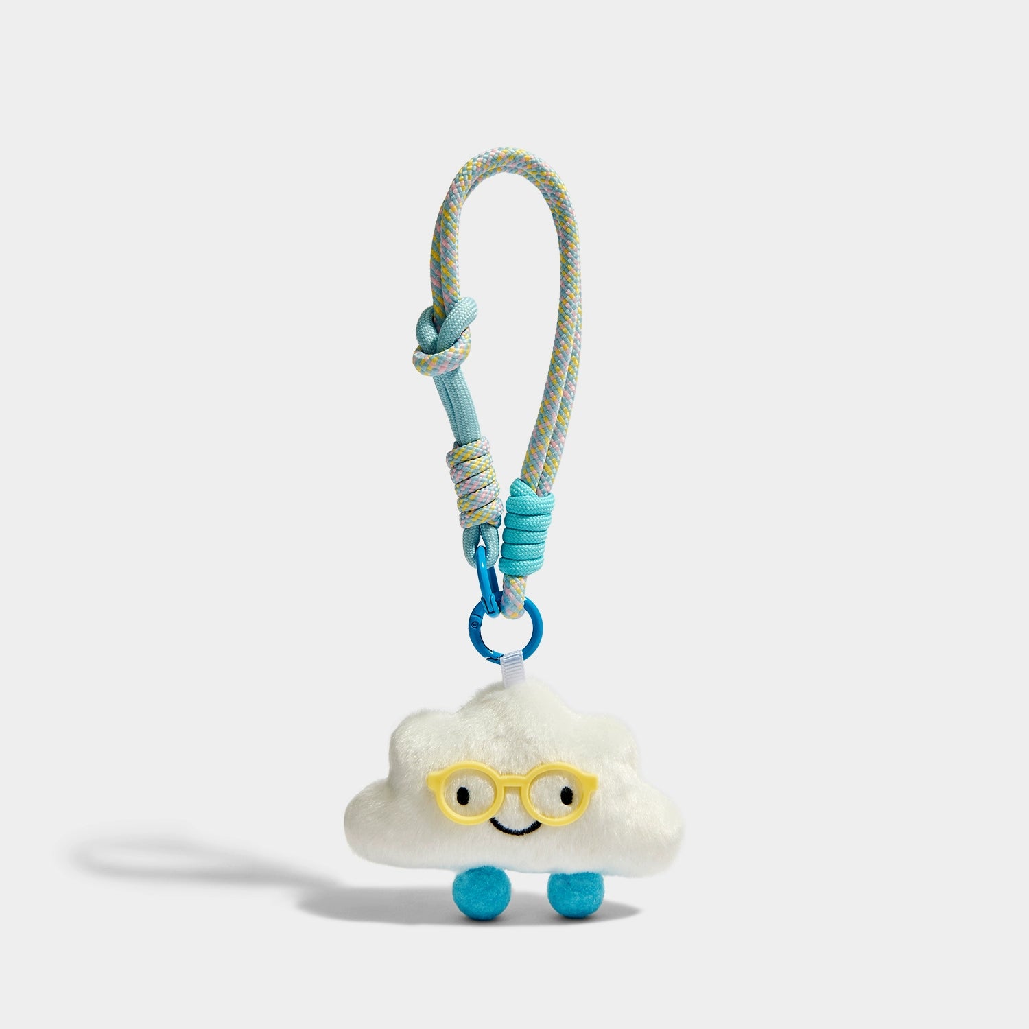 Charming Plush Cloud Keychain with Stylish Glasses - Unique Bag Pendant Gift