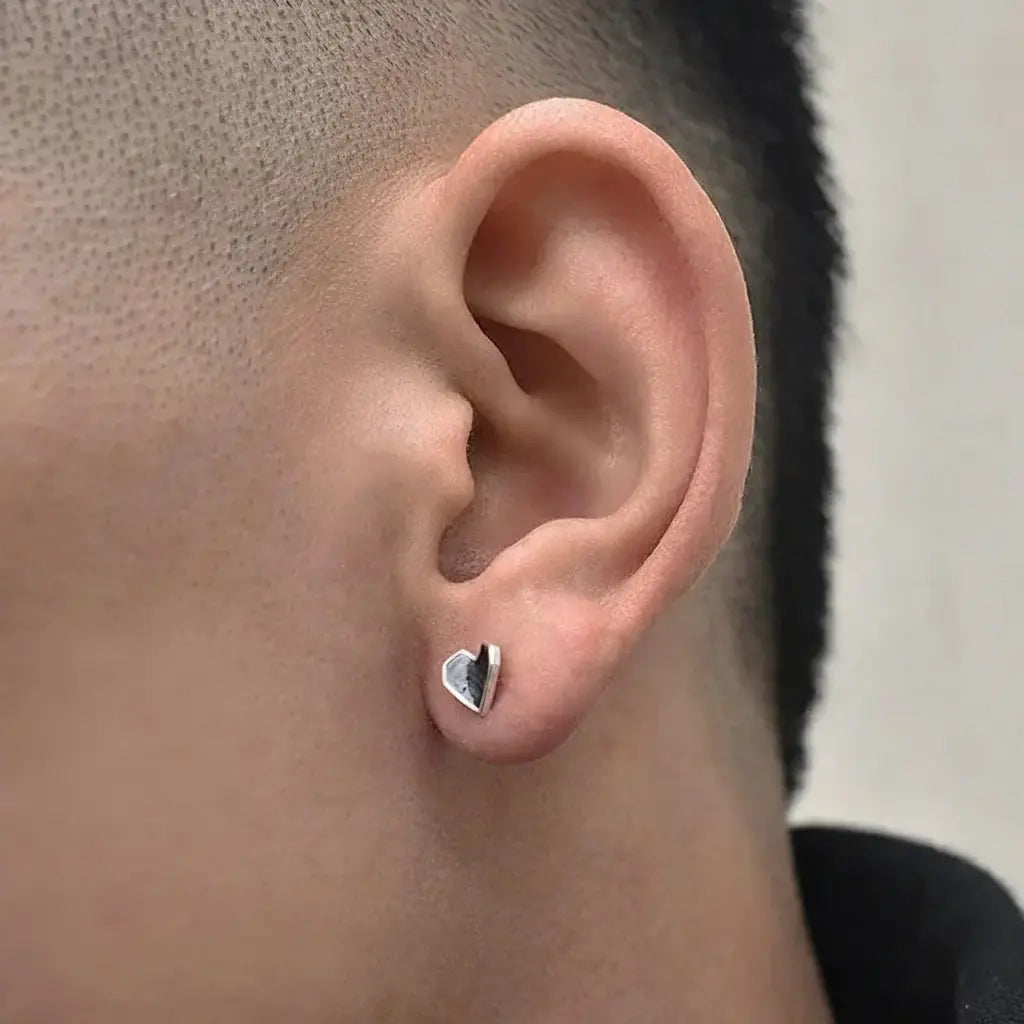 Bold Heart Stud Earrings: Premium S925 Sterling Silver, Unisex, Trend-Forward