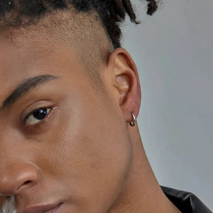 S925 Sterling Silver Hip-Hop Hoop Earrings for Men Women, Minimalist Design