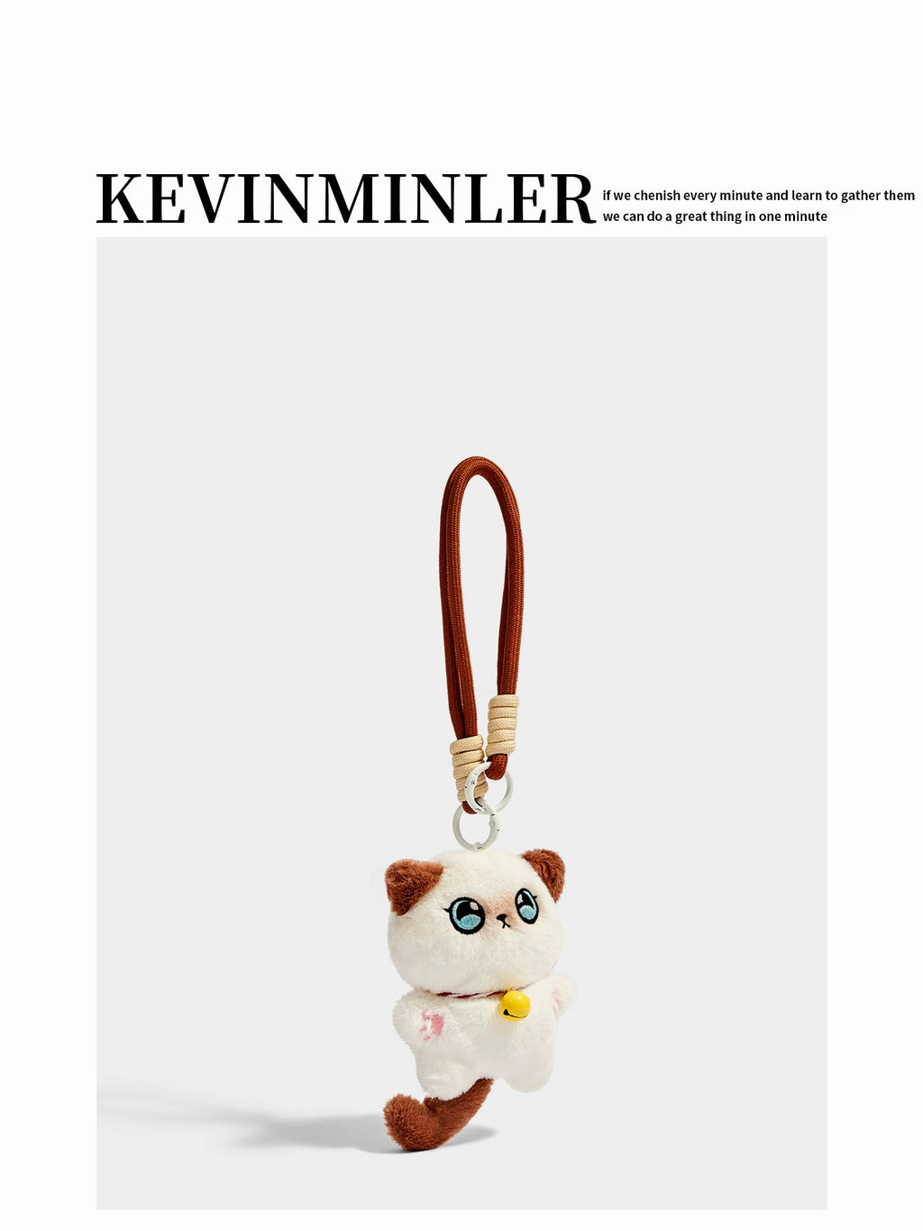 Adorable KEVINKINLER Siamese Cat Plush Keychain Charm - Perfect Gift