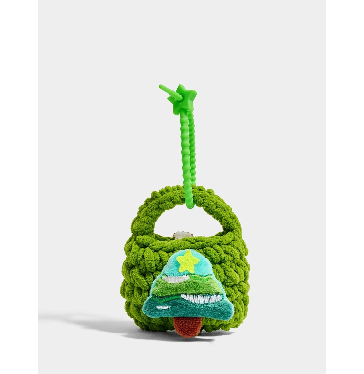 Cute Knitted Christmas Tree Pendant Coin Pouch Headphone Bag Gift Accessory