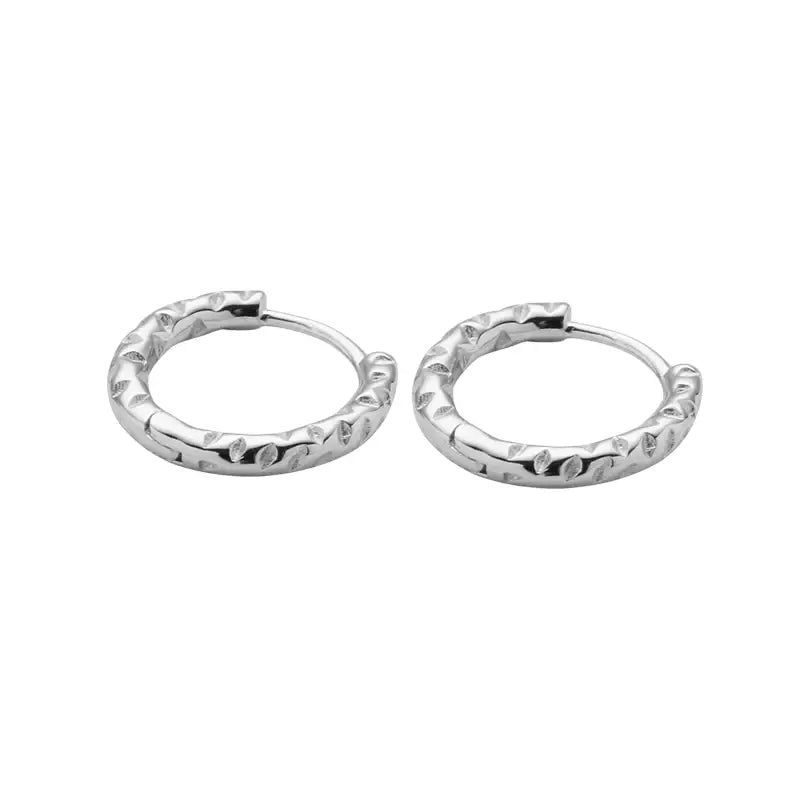 Modern Silver 925 Irregular Hoop Earrings for Men & Women - Minimalist Design