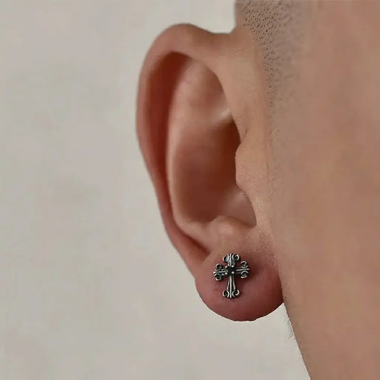 Retro trend earrings for men and women, silver 925 sample