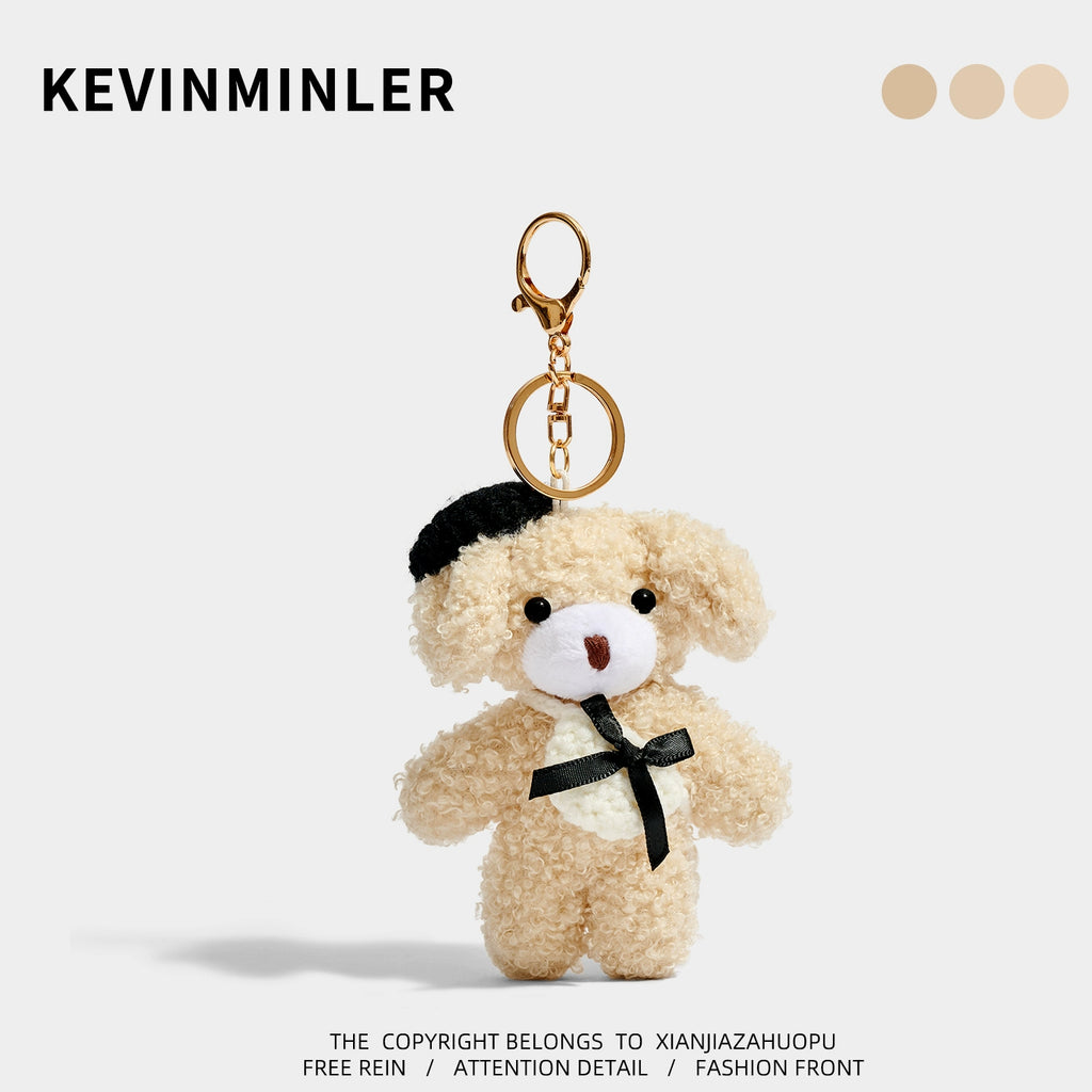 Charming Beret Bow Little Bear Keychain Bag Charm – Unique Birthday Gift