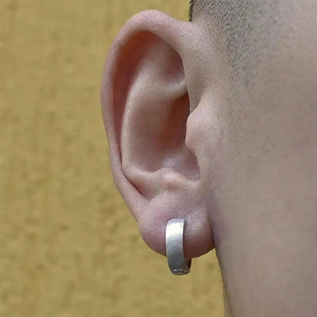 Chic Matte 925 Sterling Silver Hoop Earrings: Unisex Trend-Forward Minimalist Design