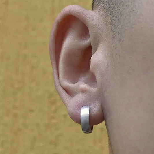 Chic Matte 925 Sterling Silver Hoop Earrings: Unisex Trend-Forward Minimalist Design