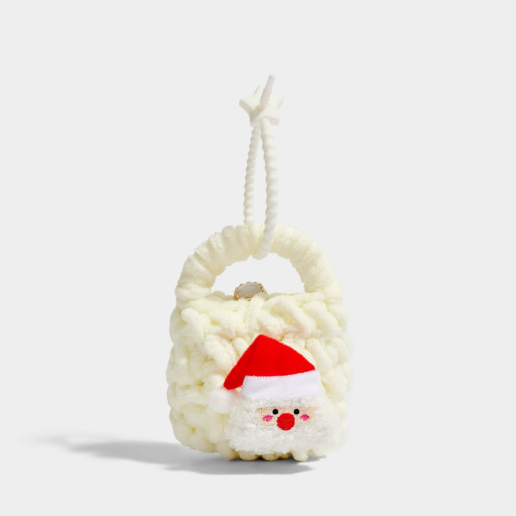 Adorable Hand-Knitted Santa Claus Mini Coin Purse and Earphone Bag Pendant