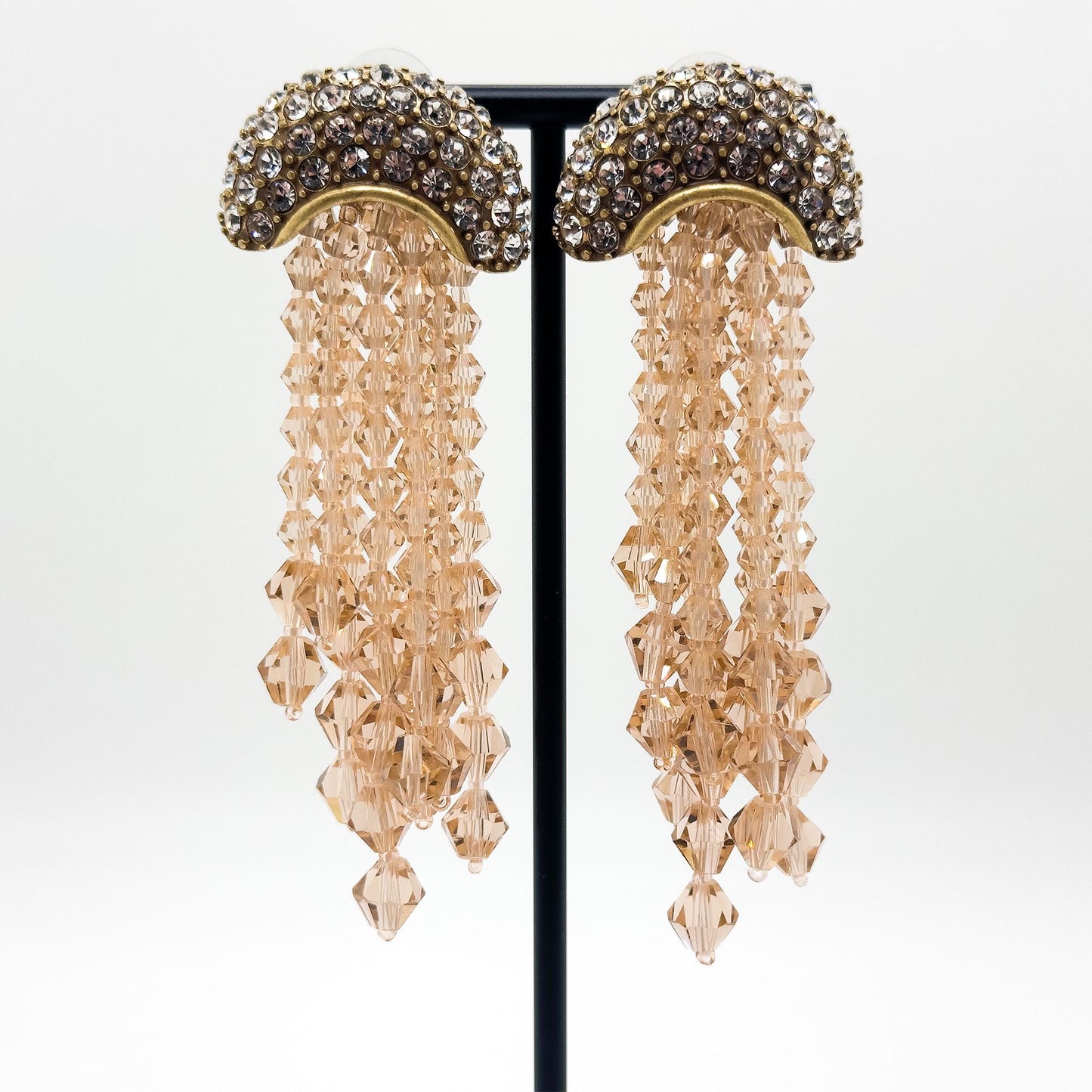 Art Deco Champagne Jellyfish Earrings