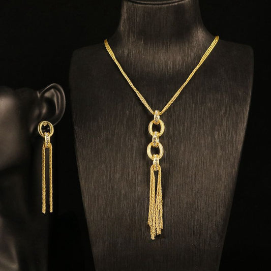 Minimalist Luxury Long Tassel Earrings & Necklace Set