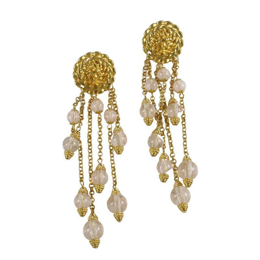 Shoulder-Dusting Tassel Pendant Earrings