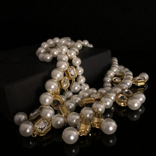 Vintage European Style Multi-Layer Short Pearl Necklace