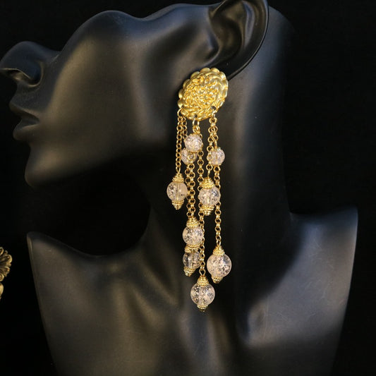 Shoulder-Dusting Tassel Pendant Earrings