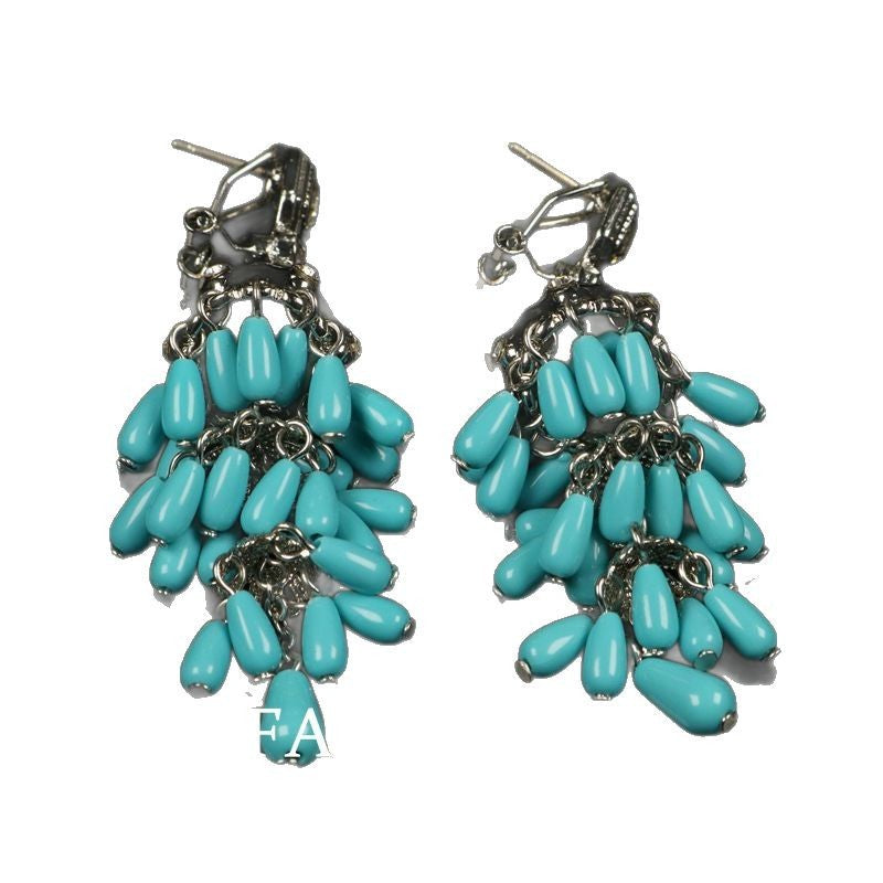Vintage-Inspired Turquoise Tassel Earrings
