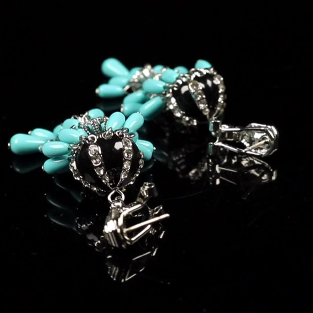Vintage-Inspired Turquoise Tassel Earrings