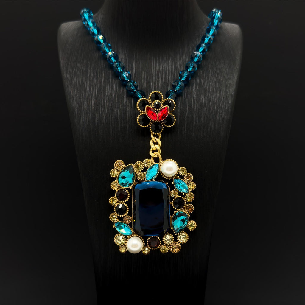 GIFTEEO Art Deco "Améthyste II" | Victorian Romanticism Ornate Gold Necklace - Handcrafted Luxury Jewelry
