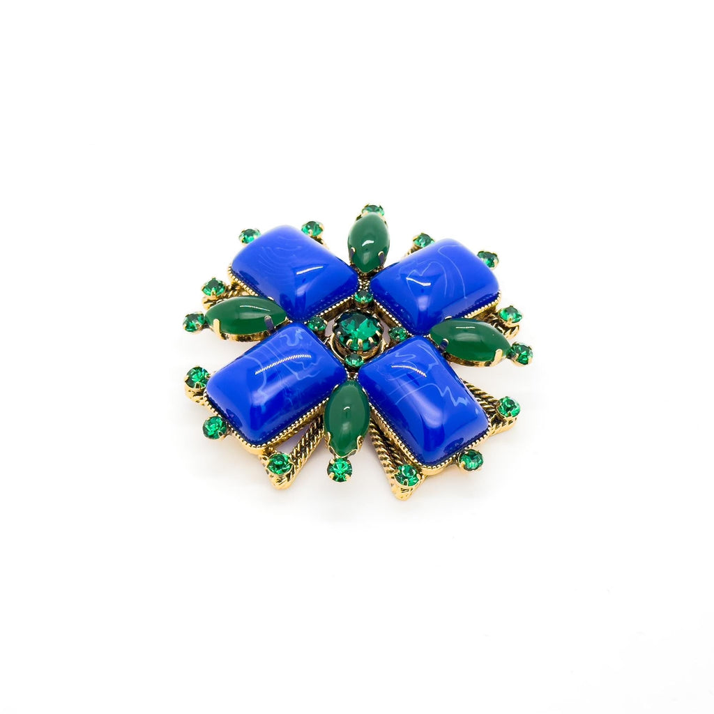 GIFTEEO Art Deco "Améthyste Violette II" | Art Deco Geometric Symmetry Crystal Brooch - Handcrafted Luxury Jewelry