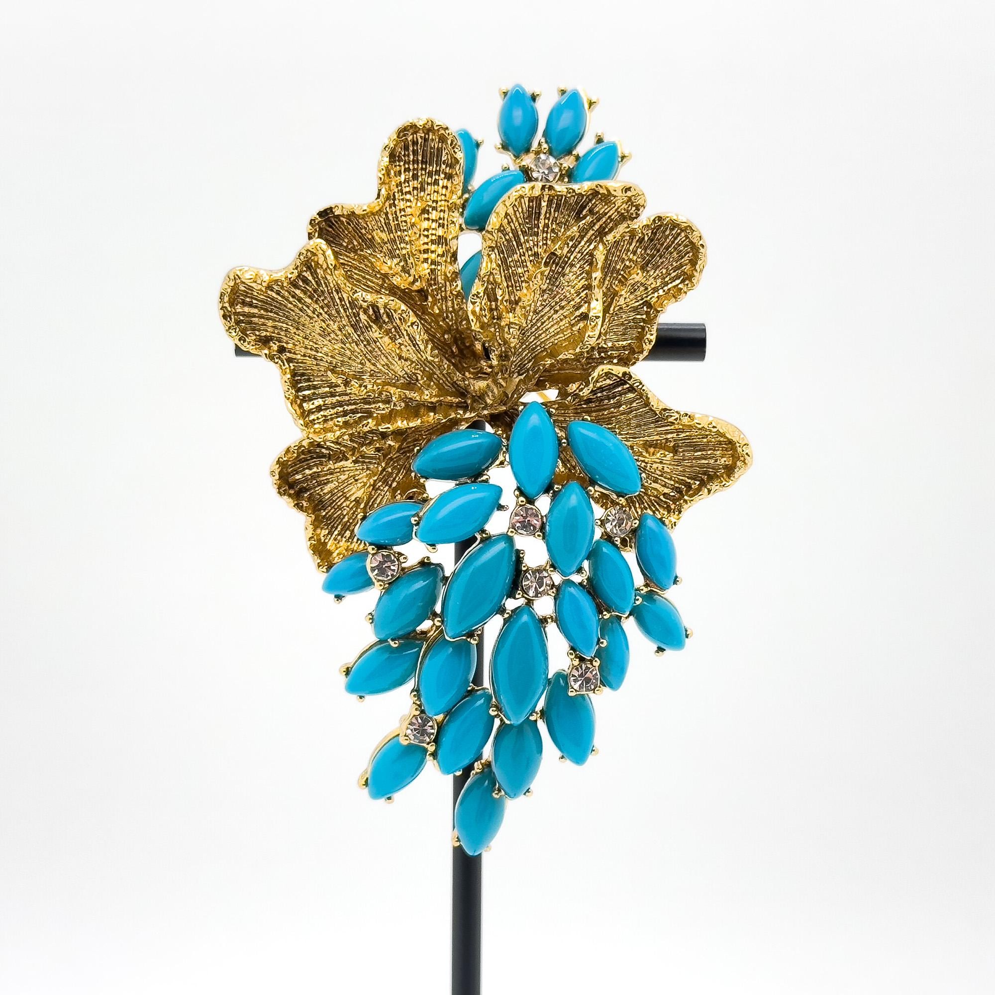 GIFTEEO Art Deco "Artémis II" | Art Deco Geometric Symmetry Gold Brooch - Handcrafted Luxury Jewelry