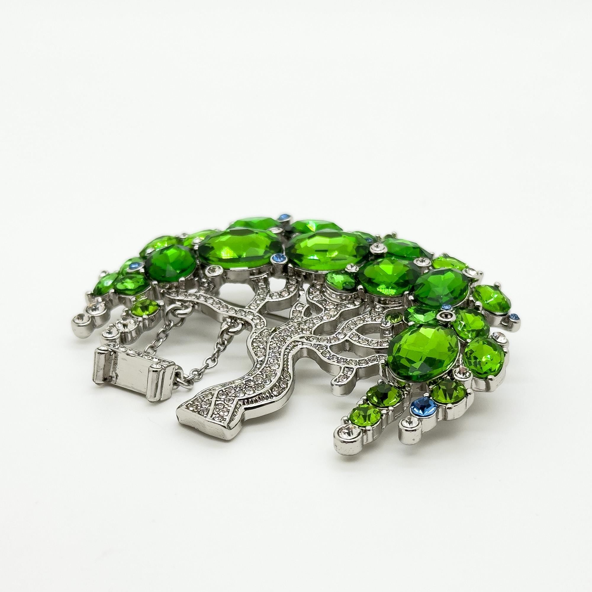 GIFTEEO Art Deco "Bijou II" | Art Deco Green Zircon Statement Brooch - Handcrafted Luxury Jewelry