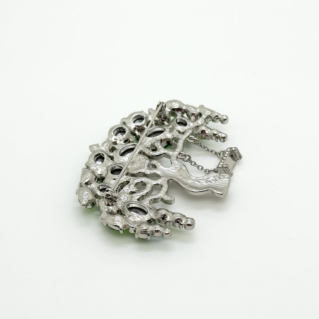 GIFTEEO Art Deco "Bijou II" | Art Deco Green Zircon Statement Brooch - Handcrafted Luxury Jewelry