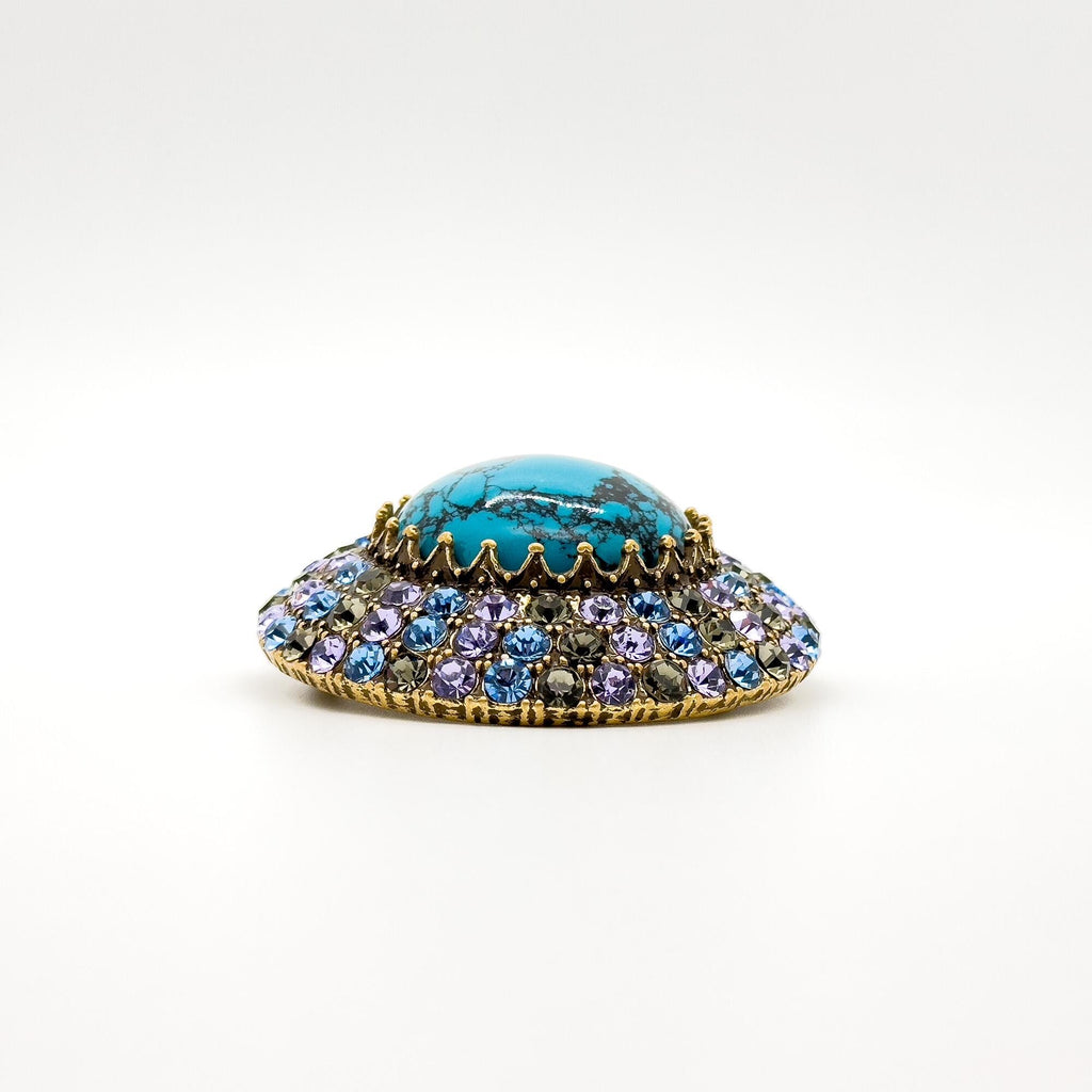 GIFTEEO Art Deco "Chic Artiste" | Art Deco Geometric Symmetry Crystal Brooch - Handcrafted Luxury Jewelry