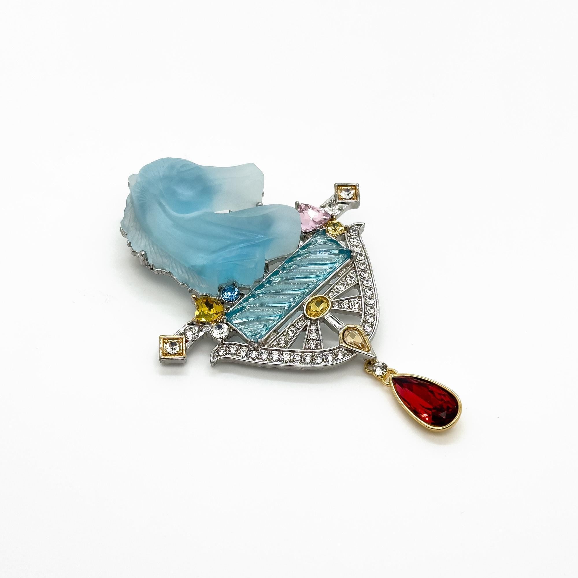 GIFTEEO Art Deco "Courage" | Art Deco Geometric Symmetry Statement Brooch - Handcrafted Luxury Jewelry